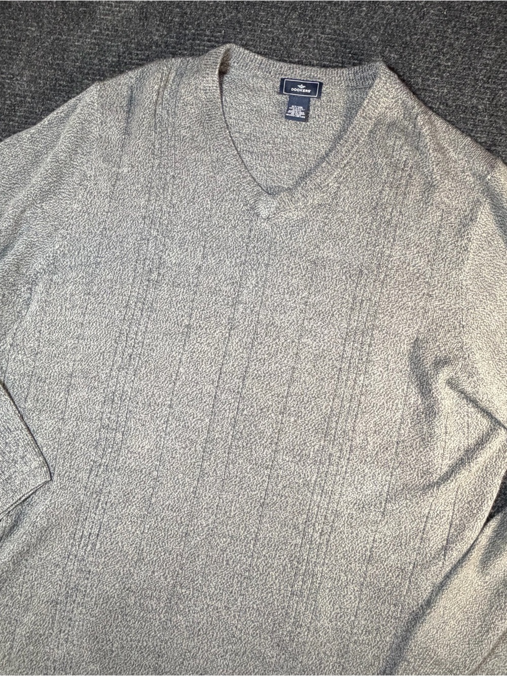 Dockers Men's V-Neck Sweater - Light Gray